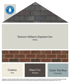 a brick house with the words shevinn williams elephant ear siding on it's side