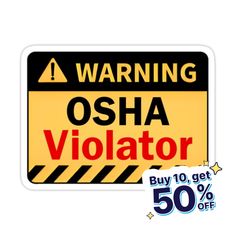 Decorate laptops, Hydro Flasks, cars and more with removable kiss-cut, vinyl decal stickers. Glossy, matte, and transparent options in various sizes. Super durable and water-resistant. Introducing our "OSHA Violator" design, a perfect blend of humor and critical safety awareness. This design emphasizes the importance of compliance with OSHA regulations and safety standards in the workplace. Featuring keywords such as "Safety," "OSHA," "Violator," "Compliance," and "Regulation," it highlights the Safety Awareness, Industrial Safety, Construction Workers, Safety Training, Workplace Safety, Construction Worker, Tool Box, Hard Hat, Decorate Laptops