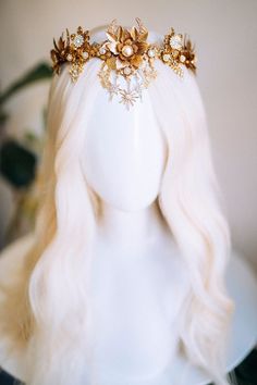 Celestial Crown, Sun Halo, Elf Crown, Crown Fairy, Gold Crowns, Fantasy Crown, Star Crown, Goddess Crown, Fairy Crown