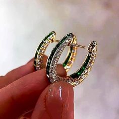 Green Baguette & Princess Cut Diamond Hoop Earring, Hoop-huggie Earring, 14K Yellow Gold Earring, Anniversary Gift, Wedding Gift Earring - Etsy Diamond Hoop Earrings, Yellow Gold Earring, Princess Cut Diamonds, Princess Cut, Huggies Earrings, Earring Gifts, Amazing Jewelry, Anniversary Gifts, Wedding Gifts