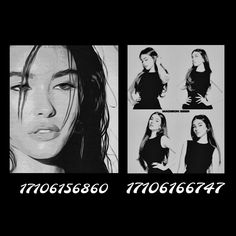 a black and white photo of a woman's face in four different poses, with the words moussess 666