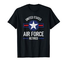 an air force retired t - shirt with the words united states and stars on it