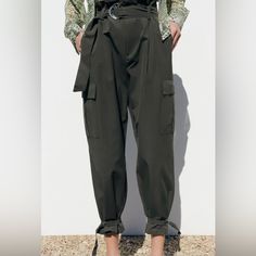 Brand New, Olive Green Cargo Pants. Medium Cargo Green Pants, Straight Cargo Pants, Olive Green Cargo Pants, High Waisted Cargo Pants, Spring Break Outfit, Harem Pants Women, Green Cargo Pants, Denim Skirt Women, Green Pants