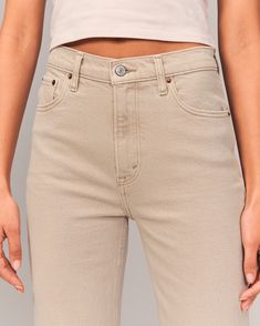 On-trend 90's-style high rise relaxed jeans, that are slim at the top with a wider leg shape, featuring a full-length leg, oat wash and clean hem. Beige Casual Flare Jeans With Five Pockets, Casual Beige Flare Jeans With Five Pockets, Casual Beige Flare Jeans, Beige Relaxed Fit Flare Jeans, Everyday Cropped Jeans With Straight Hem For Summer, Everyday Summer Cropped Jeans With Straight Hem, Beige Relaxed Fit Flare Jeans For Spring, Spring Straight Fit Cropped Jeans For Everyday, Straight Fit Cropped Jeans For Everyday Spring Wear