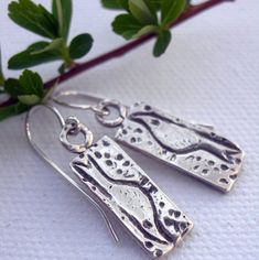 Birds Eye View  -  Sterling Silver Earrings Nature-inspired Earrings For Everyday, Nature-inspired Everyday Pierced Earrings, Matchstick Earrings, Earthy Earrings, Everyday Jeans, Handmade Silver Jewellery, Bird Earrings, Bird Jewelry, Birds Eye View