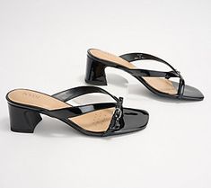 Feminine and flirty, these strappy thong sandals are a fabulous way to show off your undeniable sense of style. From NYDJ. Thong Sandals, Strappy Heels, Show Off, Sense, Sandals, Heels