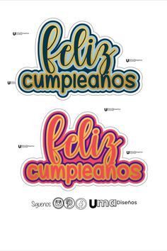 two stickers with the words relax cumplehos and relax cumpelhos on them