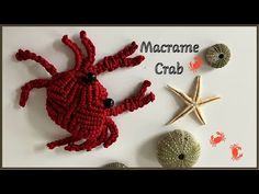 crocheted crab and starfish with name written on it