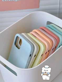 there are many different colored cases in the bin for iphone 6s / 5c