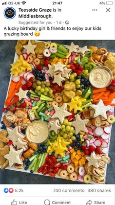 a bunch of food that is laying on top of a sheet of paper with the words happy