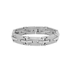 Its an eye-catching piece, isnt it? Wear this stainless steel textured link bracelet for a boost of style and confidence. Every man must have that every day go-to piece of jewelry and this could be the piece you have been looking for. This durable stainless steel bracelet goes well with any outfit, casual or formal. A reliable foldover clasp secures the bracelet on your wrist. This mens jewelry piece is tarnish-resistant and hypoallergenic for comfortable, longlasting use. It is totally an ideal Modern Stainless Steel Chain Bracelet, Modern Stainless Steel Durable Chain Bracelet, Stainless Steel Texture, Expensive Jewelry, Every Man, Outfit Casual, Steel Bracelet, Stainless Steel Bracelet, Link Bracelets