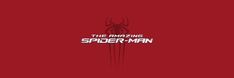 the amazing spider - man logo on a red background