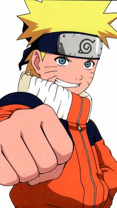 naruto giving the thumbs up sign with his right hand in front of him