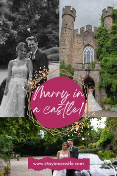 a collage of photos with the words marry in a castle