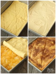 four pictures showing different stages of making bread