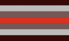 a red and gray striped background with horizontal lines in the center, as well as an orange stripe