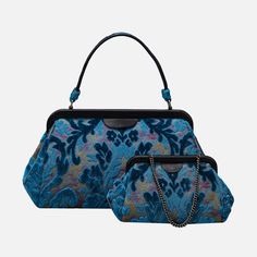 Classic Blue Clutch Bag, Blue Top Handle Evening Bag For Travel, Chic Blue Bags For Formal Occasions, Blue Formal Satchel, Blue Evening Bag With Top Handle And Removable Pouch, Blue Evening Satchel With Handle Drop, Blue Handheld Evening Bag With Detachable Handle, Blue Luxury Top Handle Evening Bag, Luxury Blue Top Handle Evening Bag