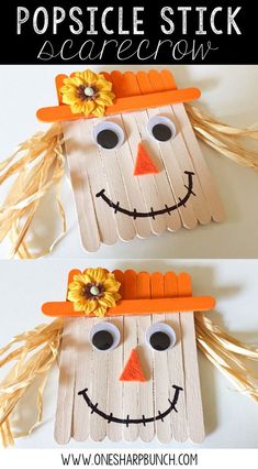 popsicle stick scarecrow craft for halloween