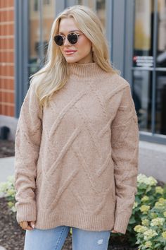 This Camel textured mock neck sweater is a versatile and stylish addition to any wardrobe! Made from high-quality materials, this sweater offers both comfort and durability. The mock neck adds a touch of sophistication. Its timeless design makes it perfect for any occasion. Simply style it with jeans, ankle booties, and simple accessories for a chic fall look. Also available in TWO other colors: White & Grey! Sorority Rush Outfits, Rush Outfits, Gameday Dress, Loungewear Dresses, Simple Accessories, Casual White Dress, Game Dresses, Mock Neck Sweater, Basic Tops