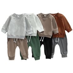 A very cozy outfit for your little one who loves unlimited cuddles! It has a simple top and jogger style bottoms that can be worn everyday - perfect for a casual look! Playful Cotton Joggers For Loungewear, Cozy Playtime Sets For Fall, Casual Brown Playwear Sets, Solid Color Playtime Sets For Fall, Casual Cotton Sweatpants For Playtime, Fall Playtime Solid Color Sets, Winter Cotton Sweatpants For Playwear, Cotton Sweatpants For Winter Playwear, Casual Cotton Sweats For Playwear