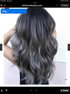 Dark Grey Hair Dye, Charcoal Grey Hair, Rich Brunette Hair, Charcoal Hair, Black And Grey Hair, Moody Style, Dark Grey Hair, Hair Gloss