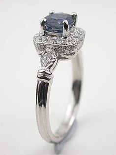 Vintage Style Sapphire Engagement Ring Champagne Diamonds Engagement, Tattoo Pics, Awesome Tattoo, Vintage Sapphire, Sapphire Wedding, Sapphire Engagement Ring, Brilliant Earth, Bling Rings, Wedding Dreams