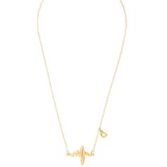 Hana Gold Heartbeat Chain Necklace - Didi Royale Metal Friendship Necklaces, Metal Necklaces For Friendship, Heart-shaped Metal Necklaces For Friendship, Heart-shaped Metal Necklace For Friendship, Friendship Heart Necklace With Adjustable Chain, Heart-shaped Friendship Necklaces With Adjustable Chain, Trendy Friendship Necklace For Valentine's Day, Heart-shaped Friendship Necklace With Adjustable Chain, Heart-shaped Adjustable Chain Necklace For Friendship