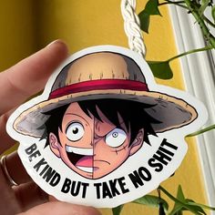 IT WILL NOT HAVE A WATERMARK ON IT! Please keep in mind this is a PRE-ORDER! All orders will be fulfilled & shipped once the product has arrived. Thank you for your patience & understanding. (Will upload pictures of sticker sample soon) Every Great pirate has a motto & this one's mine :) I think Luffy would agree & so would the Straw Hat crew! Show your kindness but also give a warning with this epic sticker! 3 in W x 2.5 on H, waterproof, weatherproof, laminated, & UV resistant so it won't fade! Follow my One Piece blog for more OP content @mugiwarrior Design Drawn By: @artist.ltenie on Instagram Straw Hat Crew, One Piece Cartoon, One Piece Anime, Straw Hat, Labels & Tags, Designs To Draw, Cute Stickers, Sticker Paper, Art Drawings