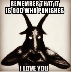 a black mask with horns on it that says, i love you remember that it is god