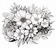 Dive into Flower Coloring Pages - Artistic Joy Tattoo Sizes, Electric Tattoo, Dark Tattoos, Zentangle Flowers, Heart Coloring Pages, Hand Poke, Dark Tattoo, Flower Coloring Pages, Mandala Tattoo