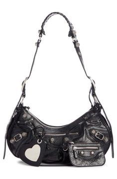 Designer Leather Hobo Bag With Branded Hardware, Designer Hobo Bag With Silver-tone Hardware, Designer Leather Hobo Bag With Silver-tone Hardware, Feeling Silly, Mirror Bag, 00s Style, Balenciaga Bag