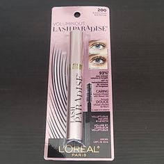 Loreal Voluminous Lash Paradise Mascara In Blackest Black. New In Package. Full Size Voluminous Lash Paradise Mascara, Loreal Butterfly Mascara, Lash Paradise Mascara, Paradise Mascara, Lash Paradise, Blackest Black, Lashes Makeup, L Oreal, Womens Makeup