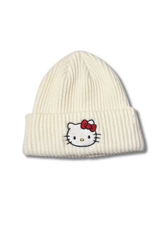 Stay warm and adorable this winter with Mabel Love Co's Hello Kitty Beanie. This cute and cozy beanie features the beloved Hello Kitty design, making it a perfect accessory for fans of all ages. Crafted from high-quality, soft materials, this beanie ensures comfort and warmth during chilly days. The playful design adds a fun touch to your winter wardrobe, making it a great choice for casual outings, winter activities, or simply staying warm at home. Whether you're a long-time Hello Kitty fan or Hello Kitty Beanie, Kitty Beanie, Hello Kitty Design, Cozy Beanie, Hello Kitty Baby, Baby Winter Hats, Cute Beanies, Ring Bracelet Chain, Kids Beanies