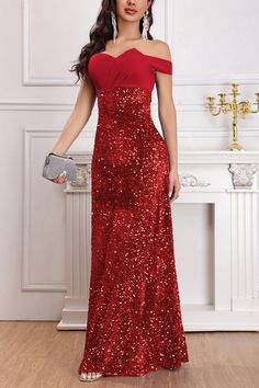 Elegance meets enchantment in this Maelle Sequined Off Shoulder Maxi Dress. Crafted with luxurious materials, it enhances your allure and adds an air of sophistication. Whether it's a gala, a formal event, or an evening of pure glamour, this dress is your key to stand out with grace.Size(cm)/(inch)SMLXLBust84889410032.7634.3236.6639Length （cm）147148149150Material: Polyester*The above data is for flat dimensions, and the high elastic fabric can be stretched.*The above data is for reference only, please choose based on your usual purchase code.*This size chart is manually measured and may have an error of approximately 1-3CM. Off Shoulder Maxi Dress, Elastic Fabric, Formal Event, Red Dress, Off Shoulder, Size Chart, Maxi Dress, Key, Elastic