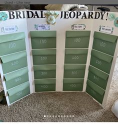 a display board for the bride's jewelry store