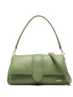 fern green calf leather grained texture gold-tone logo lettering foldover top with magnetic fastening single detachable top handle adjustable detachable shoulder strap main compartment internal logo patch internal slip pocket gold-tone hardware Green Designer Bag, Jacquemus Bag, Green Handbag, Green Purse, Fern Green, Chanel 2, Bag Green, Unique Bags, Goat Leather