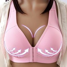 Lovemi -  Sexy Push Up Bra Front Closure Solid Color Brassiere Wireless Bralette Breast Seamless Bras For Women Underwear Plus Size Bras LOVEMI front style1-D 36/80BC Tshirt Bra, Front Closure Bra, Red Bra, Bra Cup Sizes, Seamless Bra, Pusheen, Bra Styles, Bra Women, Push Up Bra