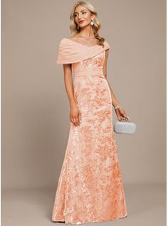 A-Line V-neck Tea-Length Chiffon Evening Dress With Ruffle (017271450) - JJ's House Floor Length, Off The Shoulder, Evening Dresses, Sequin, A Line