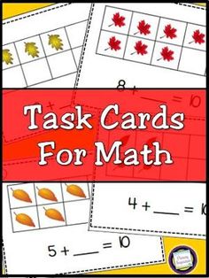 task cards for math to help students learn how to use the same numbers as leaves