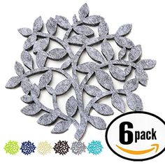 6 pack silver glitter paper leaves for crafts