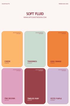 the color scheme for soft fluid, which includes different shades and colors to choose from