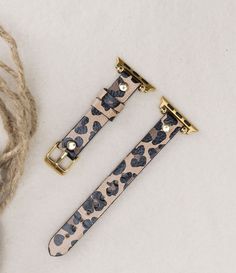 "Leather Leopard Pattern Womens Slim Band for Apple Watch 1-6 Leather is full grain (best) leather. Our leathers are premium quality full grain leather and tested by international firms. Size: Medium (fits 150-190mm (5.9\"-7.4\") wrists.) Color of buckle will be same of adapter color. For silver, gold and rose gold adapters, bead color will be same of adapter color. For black and space gray adapters, bead color will be silver. Rivet color on the band is gold. We have also silver color rivets. Fo Gold Leather Watch Strap, Gold Leather Wrist Strap For Watches, Gold Leather Apple Watch Band With Bracelet Strap, Gold Leather Strap Apple Watch Band, Gold Leather Apple Watch Band, Apple Watch Cuff, Apple Watch Bands Sports, Apple Watch 1, Best Leather