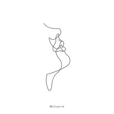 a continuous line drawing of a woman's body