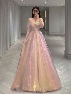 Gaun Tulle, Formal Dresses Graduation, Off Shoulder Evening Dress, Prom Dresses Long Pink, Sequin Prom Dress, Dress Off Shoulder, Pink Prom, Pink Prom Dresses, Tulle Prom Dress