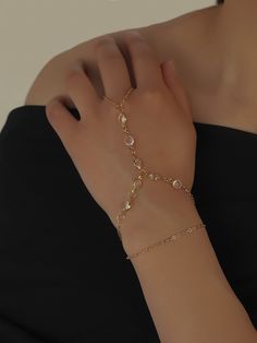 Gold Fashionable   Copper  Link Embellished   Jewelry Boho Wedding Jewelry, Hand Chain Jewelry, Finger Bracelets, Hand Chain Bracelet, Ring Bracelet Chain, Hand Bracelet, Classy Jewelry, Hand Chain, Fancy Jewelry