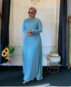 Plain Material Styles For Ladies Gown, Plain Material Styles For Ladies, Jalabia Styles For Women, Muslim Fashion Dress Modern, African Print Long Dress, Material Styles, Muslim Women Clothing, Islamic Fashion Dresses