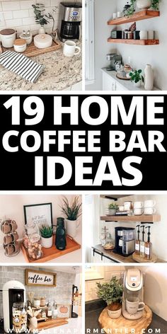 diy home coffee bar ideas - coffee station ideas for every style and budget Diy Coffee Bar Station, Diy Coffee Station Ideas, Coffee Station Ideas Countertop, Home Coffee Bar Ideas, Cup Display, Bar Countertops, Pod Storage