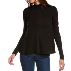 Rebecca Taylor Mock Neck Trapeze Top Black - Longsleeve - Mock Neck - Zippered Back - True Black Color - Extra Fabric At The Bottom - Flowy Fit - Fully Lined Size S Pit To Pit: 17.5 Inches Length: 24 Imches Measurements Are Approximate. Shell: 77% Tencel 23% Wool Tags: Winter, Spring, Wool, Layer, Neutral, Minimalist, Luxury, Quiet Luxury, Elevated Basic, Wardrobe Staple Versatile Black Blouse For Fall, Versatile Black Fall Blouse, Solid Color Long Sleeve Mock Neck Top For Work, Black Long Sleeve Top For Layering, Black Long Sleeve Top For Workwear, Black Blouse For Layering In Fall, High Neck Top For Night Out, Fitted Mock Neck Top For Workwear In Fall, Versatile Long Sleeve Mock Neck Top For Work