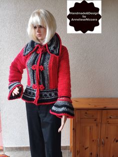 Crochet Cardigans, Crochet Jacket, Crochet Cardigan, Wool Jacket, Hand Crochet, Romania, Cardigans, Gift For Her, Cool Outfits