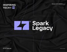 the logo for spark legacy is shown on a black background with blue lines